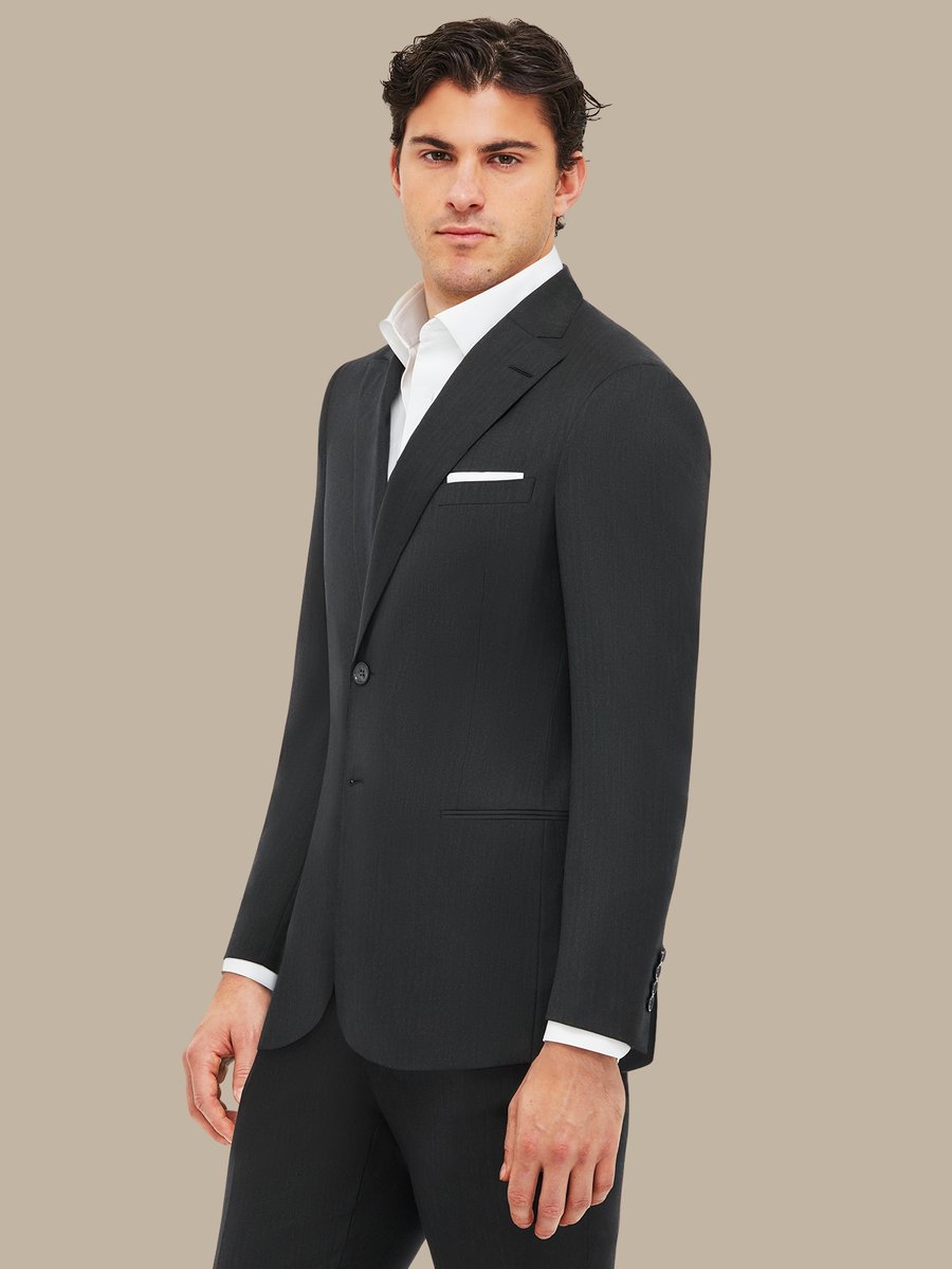 S150's Charcoal Herringbone Suit — garment photograph