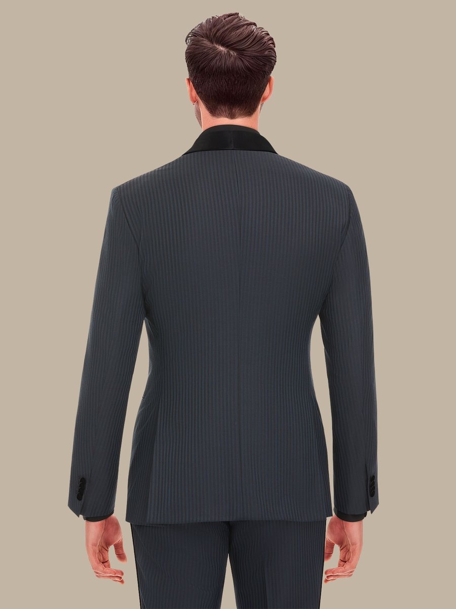 The Peacock Stripe Tuxedo — garment photograph