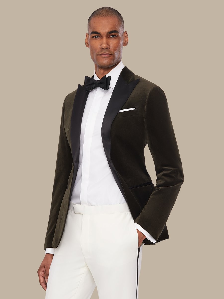 The Olive Velvet Dinner Jacket — garment photograph