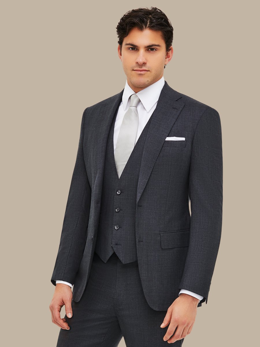 S150's Charcoal Glen Plaid Waistcoat — garment photograph
