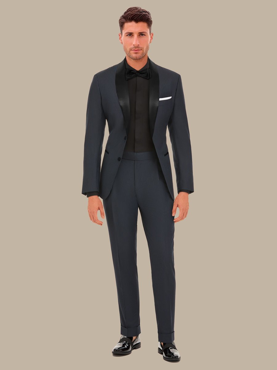 The Peacock Stripe Tuxedo — garment photograph