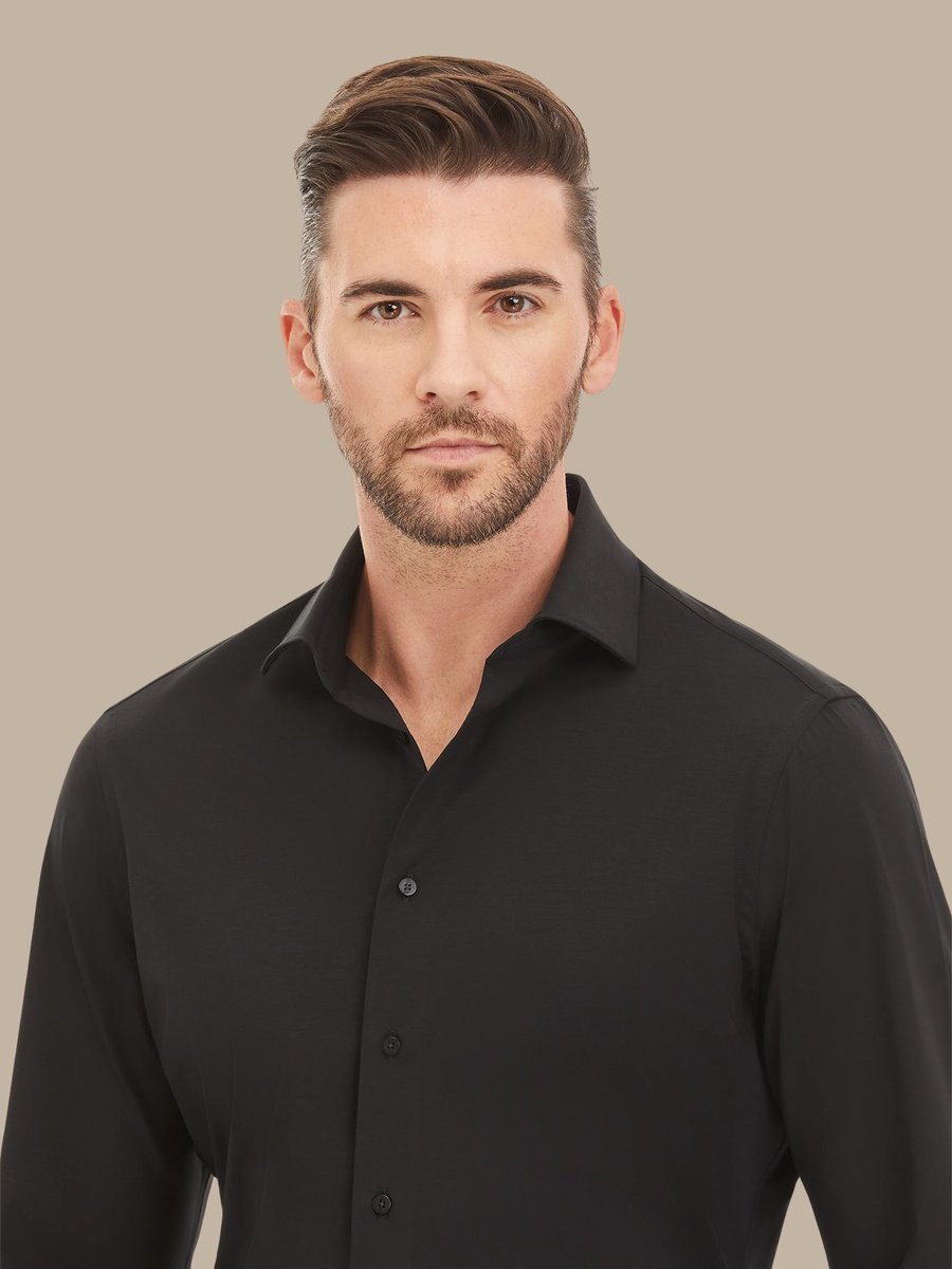 The Black Travel Shirt — garment photograph