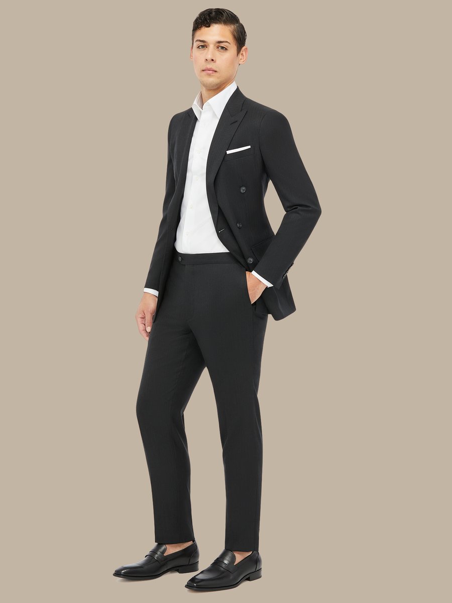 The Charcoal Herringbone Trousers — garment photograph