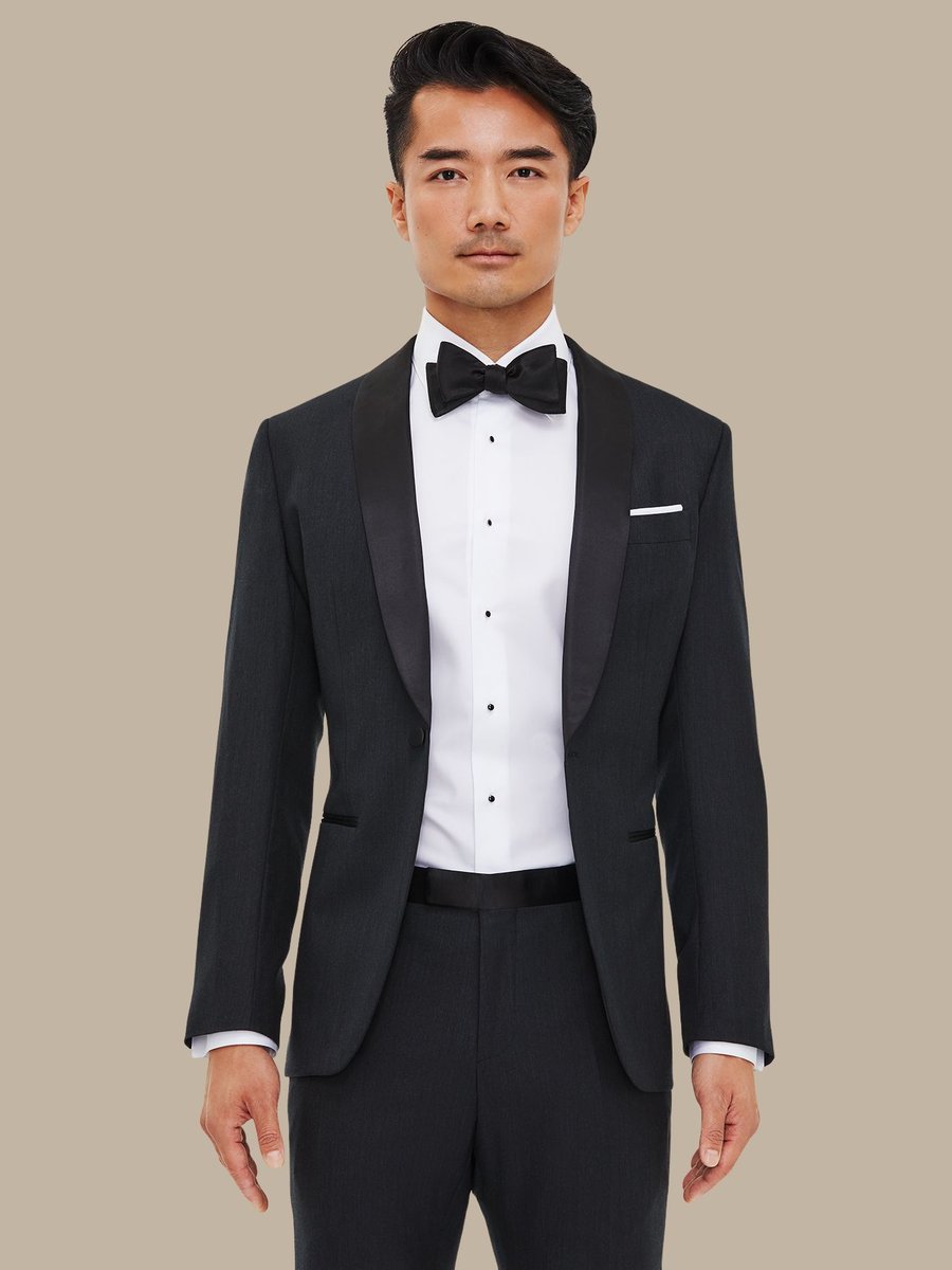 The Charcoal Worsted Tuxedo — garment photograph