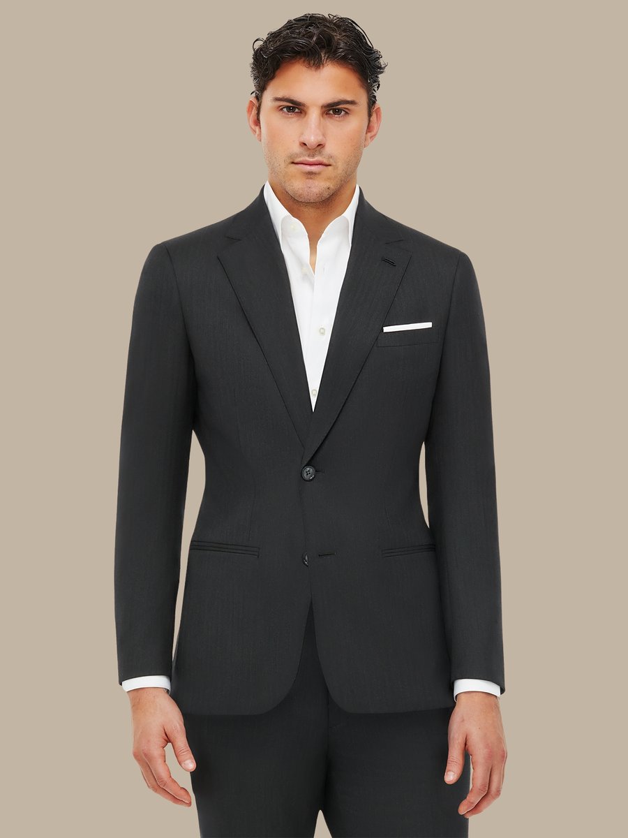 S150's Charcoal Herringbone Suit — garment photograph