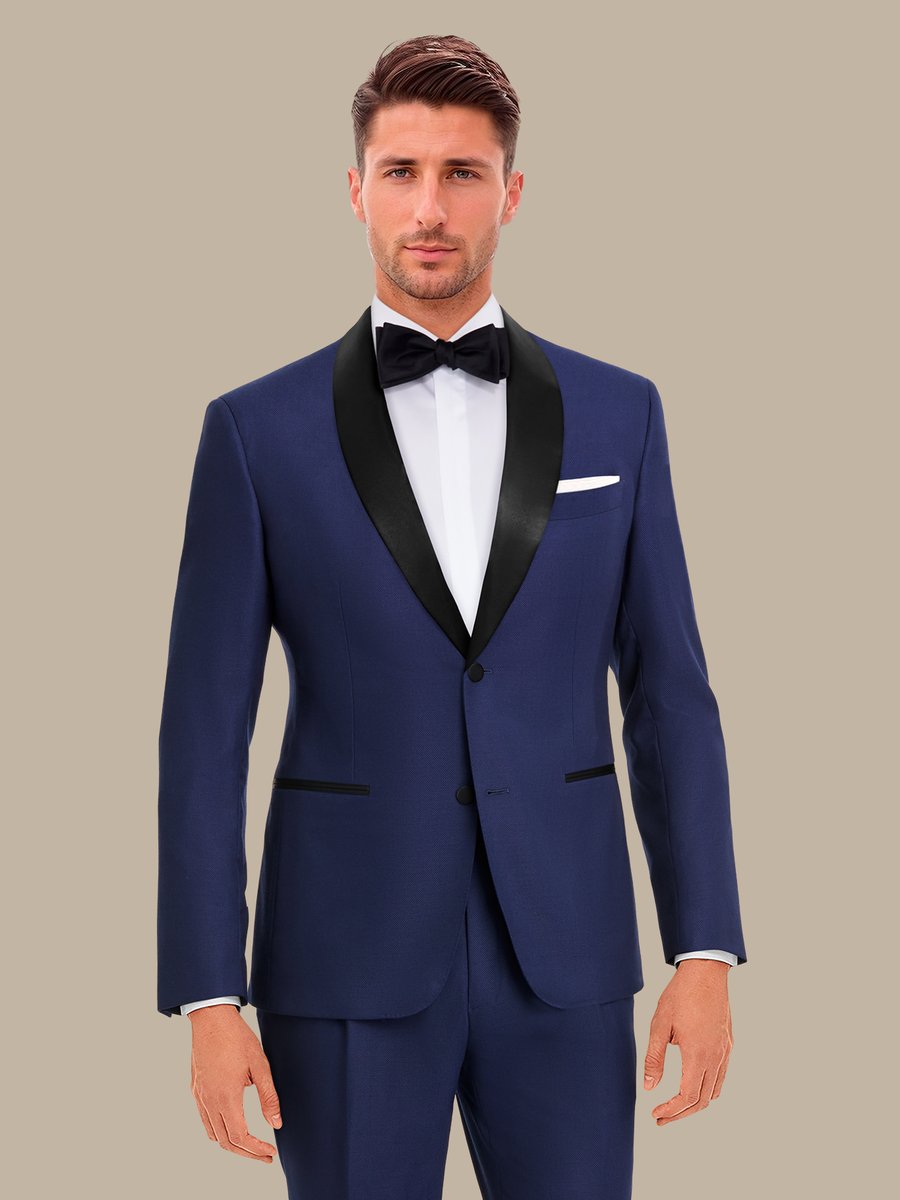 S180's Blue Hopsack Dinner Jacket — garment photograph