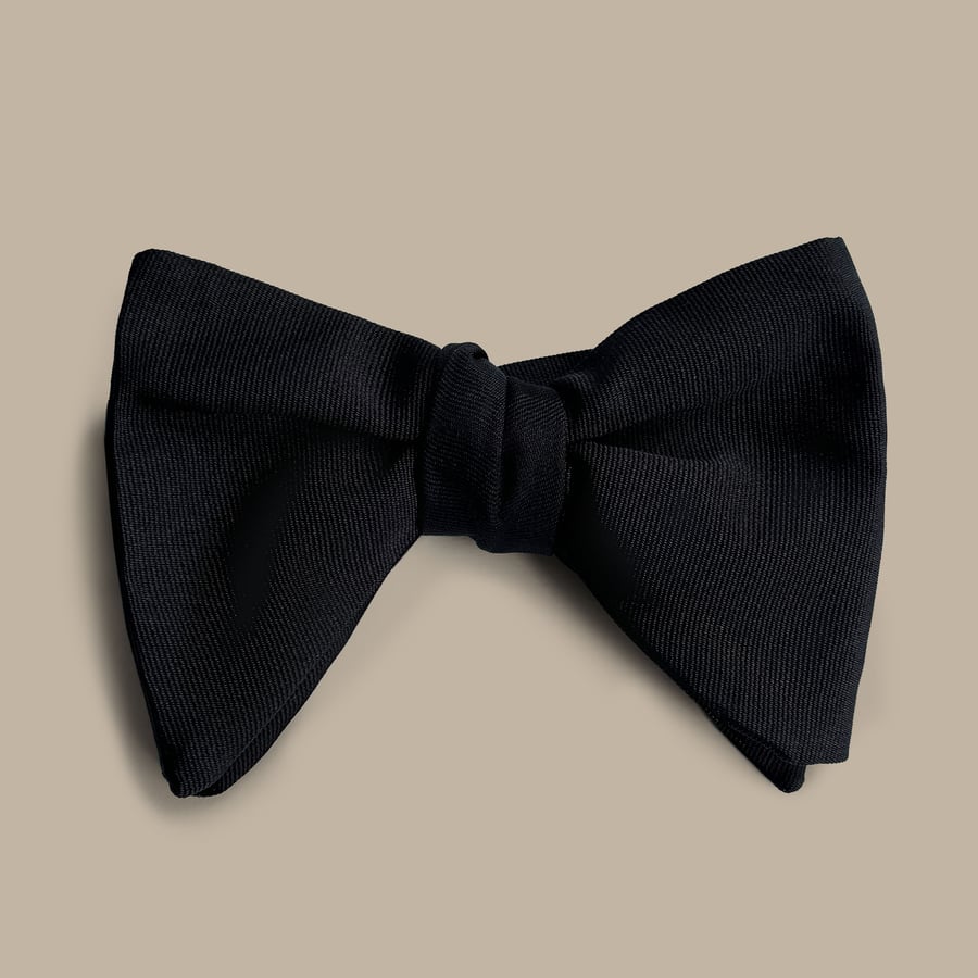 Black Grosgrain Bowtie - Handmade in Italy — garment photograph