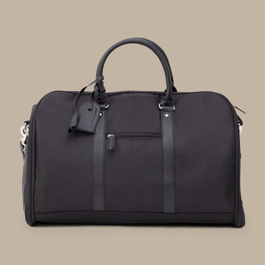Black Weekender Bag — garment photograph