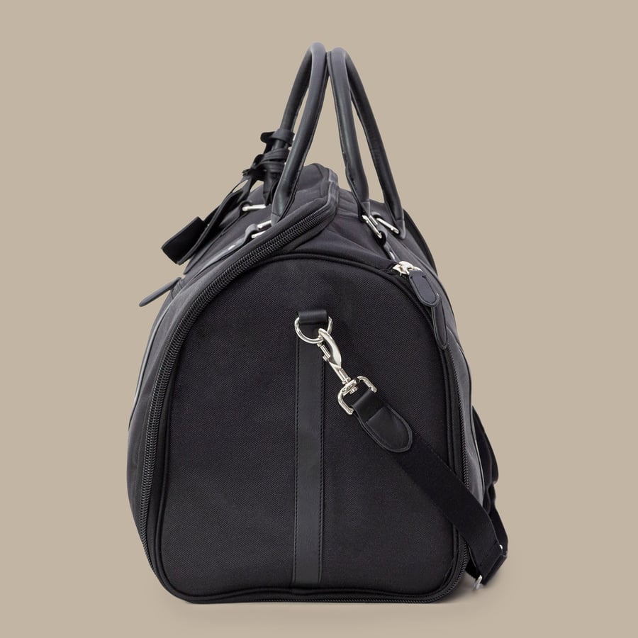 Black Weekender Bag — garment photograph