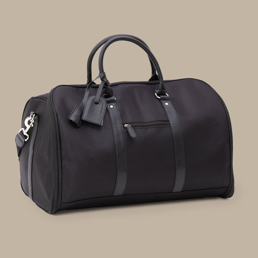 Black Weekender Bag — garment photograph