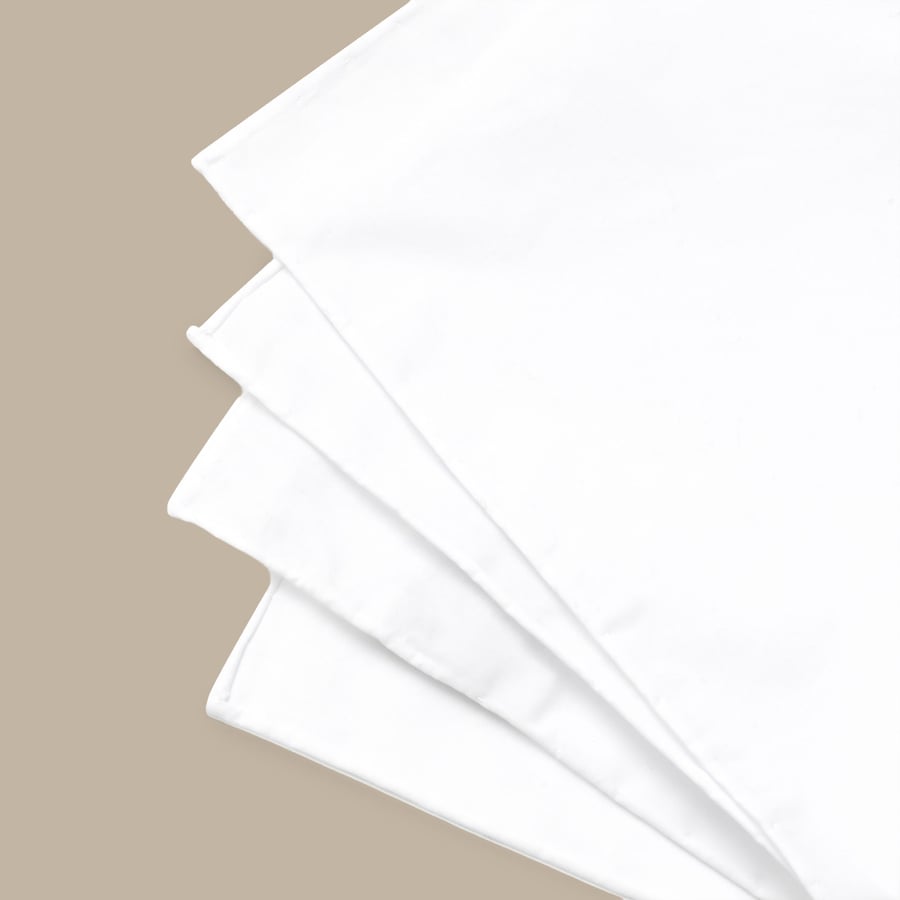 White Bamboo Pocket Square — garment photograph