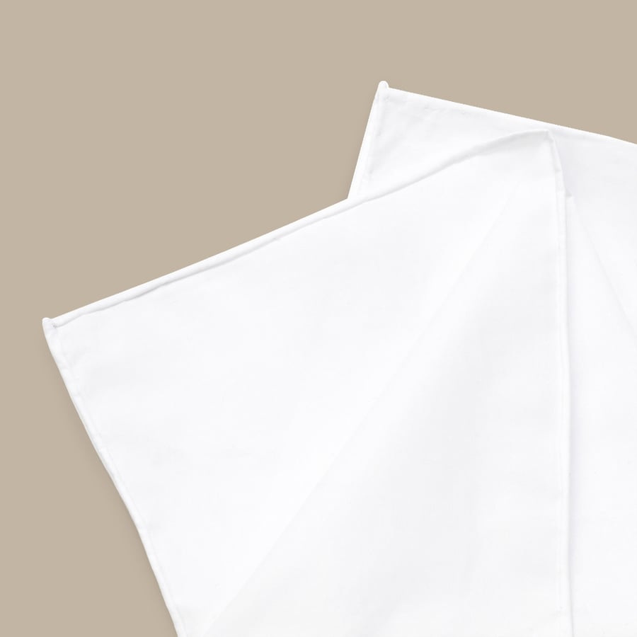 White Bamboo Pocket Square — garment photograph