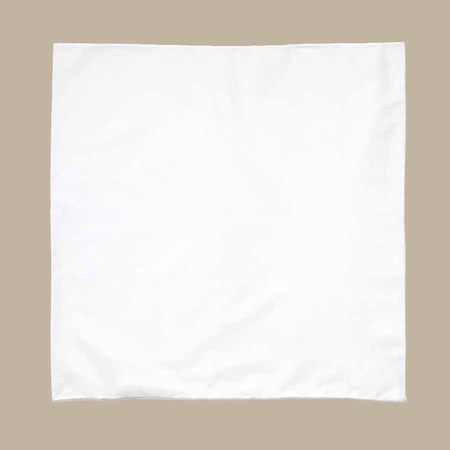 White Bamboo Pocket Square — garment photograph