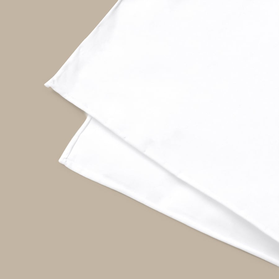 White Cotton Solid Pocket Square — garment photograph