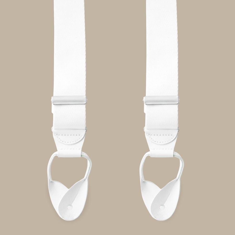 White Silk Suspenders — garment photograph