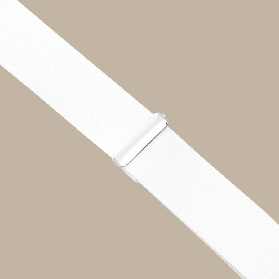 White Silk Suspenders — garment photograph