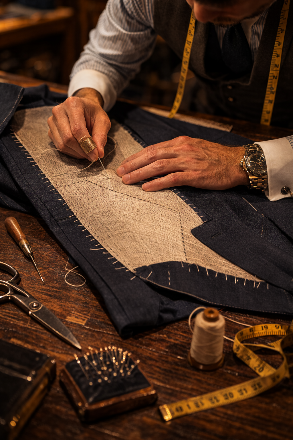 Floating canvas construction detail